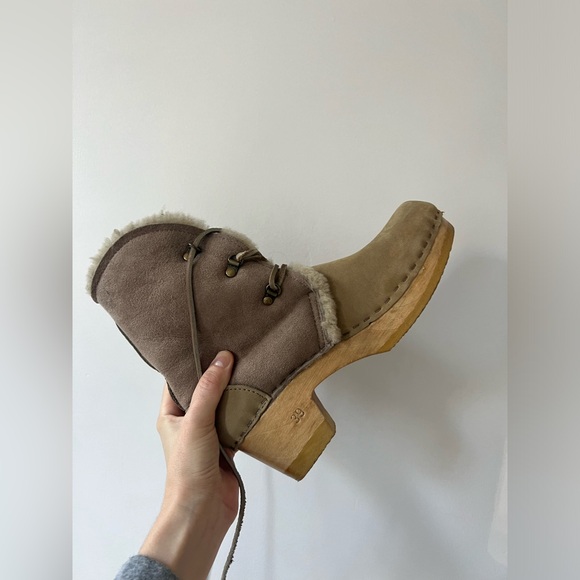 Barely Worn No. 6 Lace Up Shearling Clog Boots - Picture 3 of 10